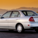 Rear quarter view of a fifth-generation Mitsubishi Mirage sedan for the North American market.